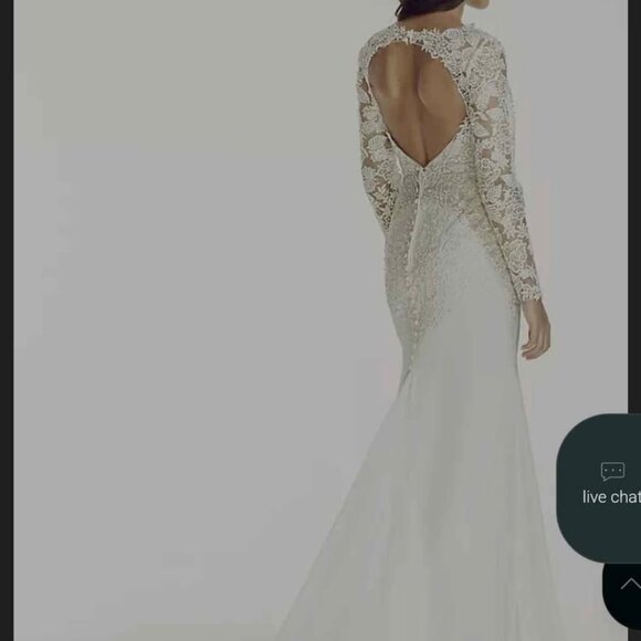 Beaded Lace Plunge Neckline wedding dress - Picture 2 of 6